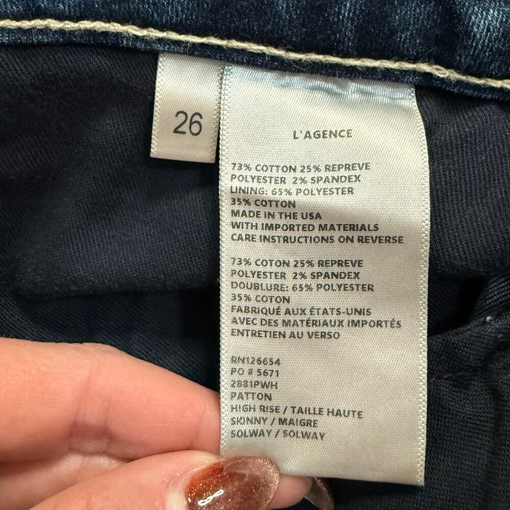 L'Agence Patton Medium Wash Mid Rise Skinny Cargo Denim Jeans size 26 Utility - Picture 4 of 13